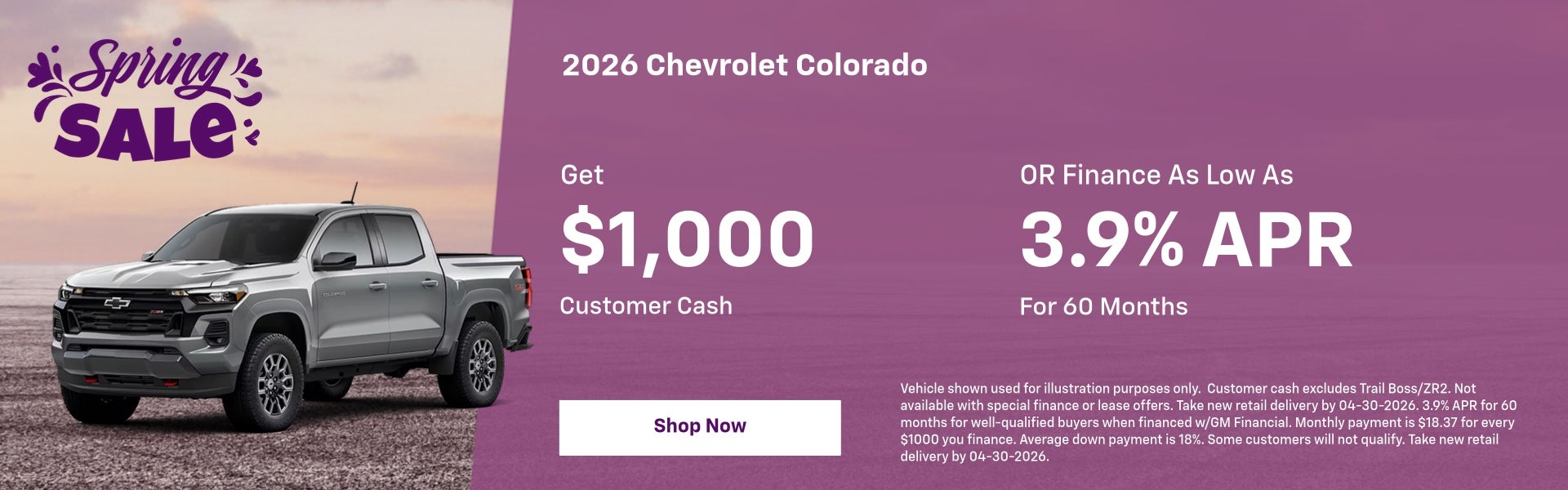 2026 Chevy Colorado April Specials