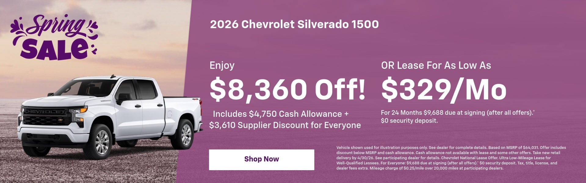2026 Chevy Silverado 1500 April Specials