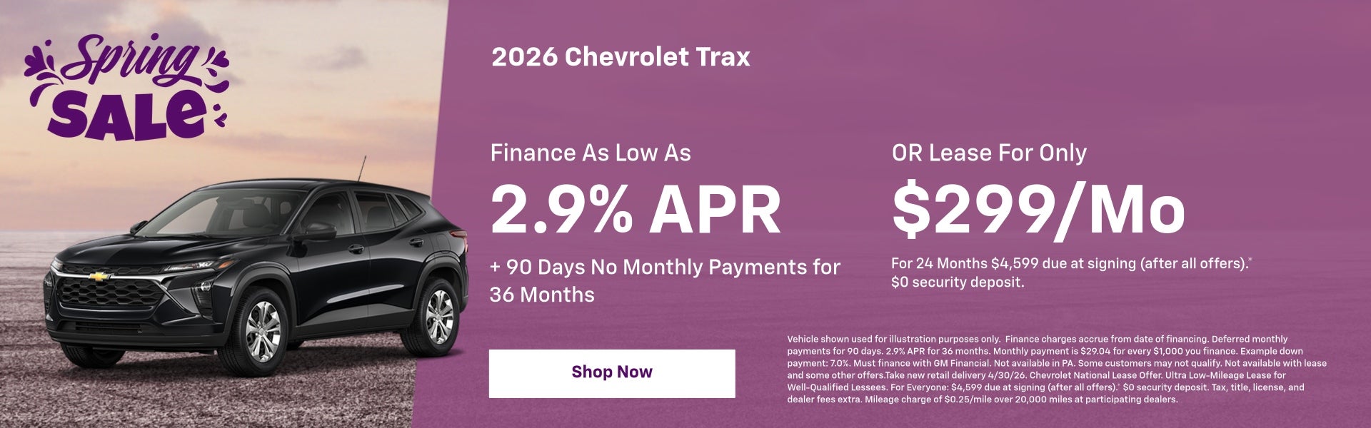 2026 Chevy Trax April Specials