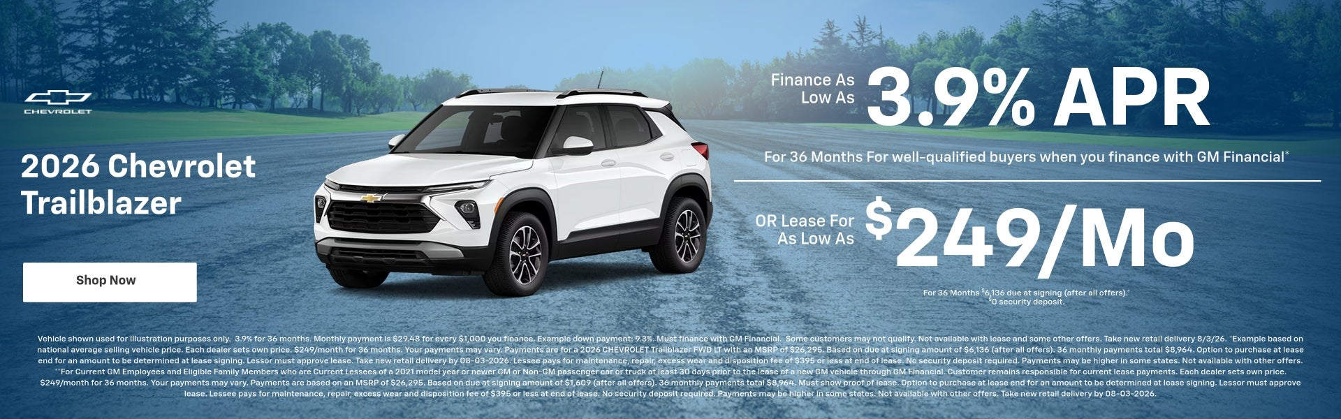 2026 Chevy Trailblazer July Specials
