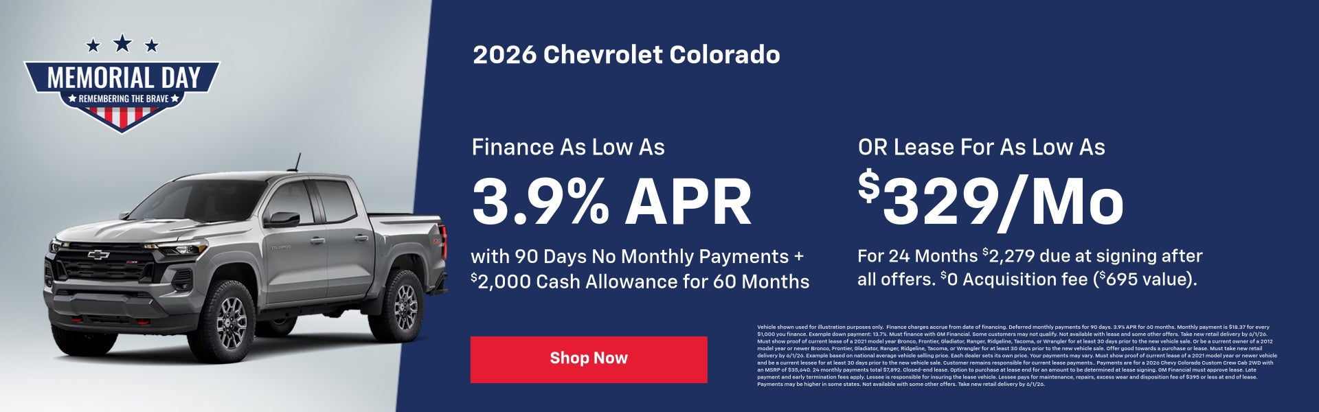 2026 Chevy Colorado May Specials