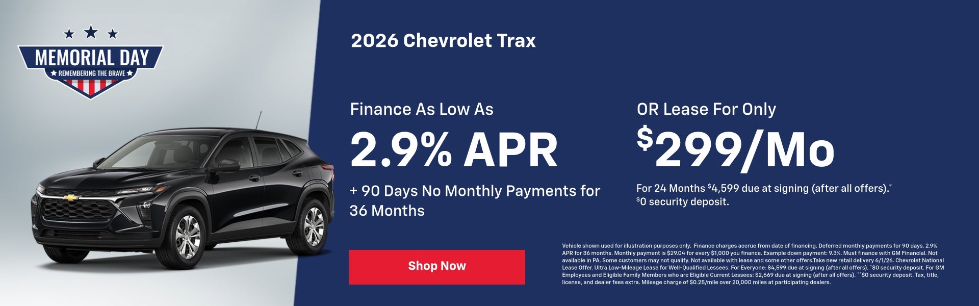 2026 Chevy Trax May Specials