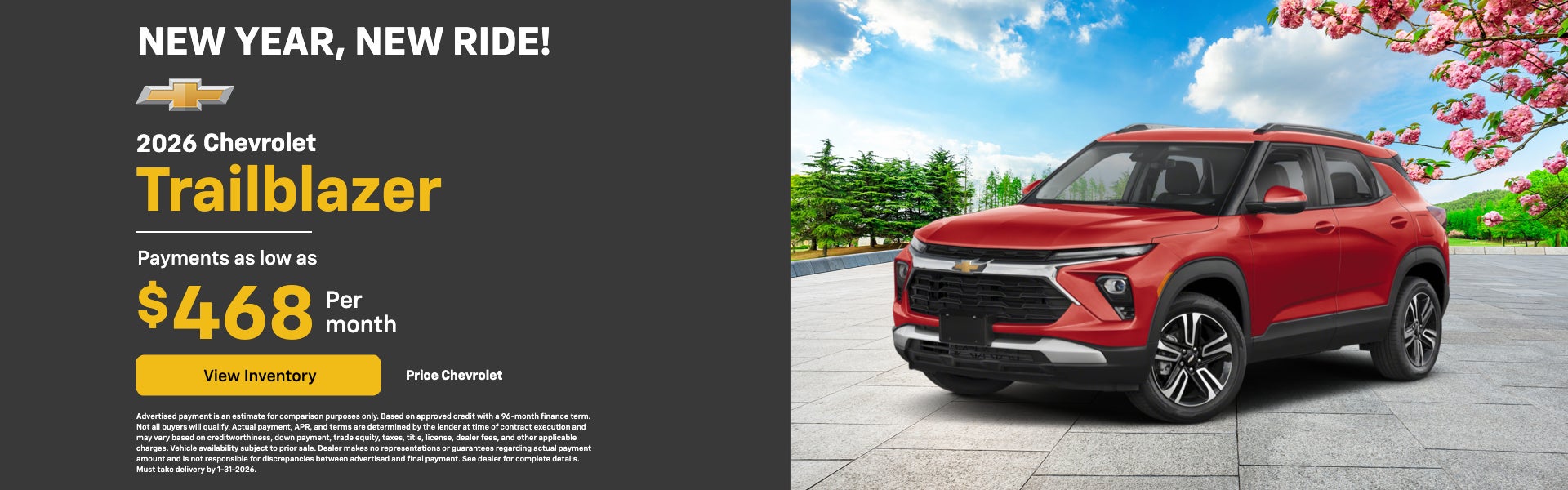 2026 Chevrolet Trailblazer Payments as low as $468/month