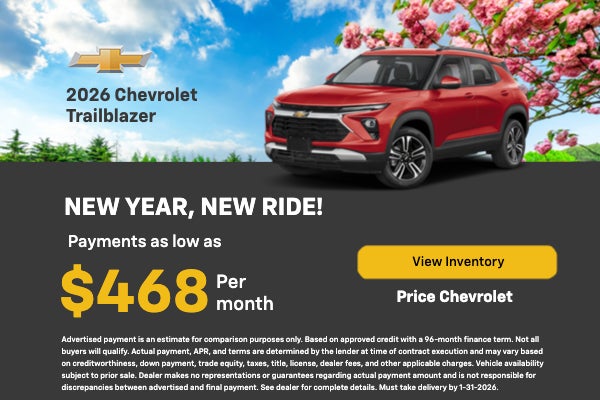 2026 Chevrolet Trailblazer Payments as low as $468/month